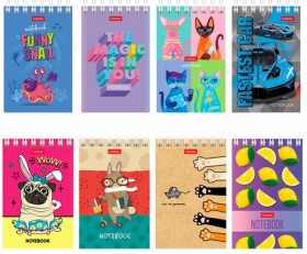 Блокнот МАЛЫЙ ФОРМАТ (65х100 мм) А7, 40 л., гребень, картон, клетка, дисплей, HATBER, Ассорти, 40Б7B1гр, B115503