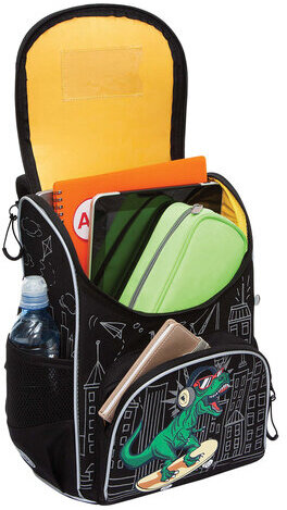 Ранец GRIZZLY анатомическая спинка, с мешком для обуви, для мальчиков, DINO RACE, 33х25х13 см, RAm-485-1/1