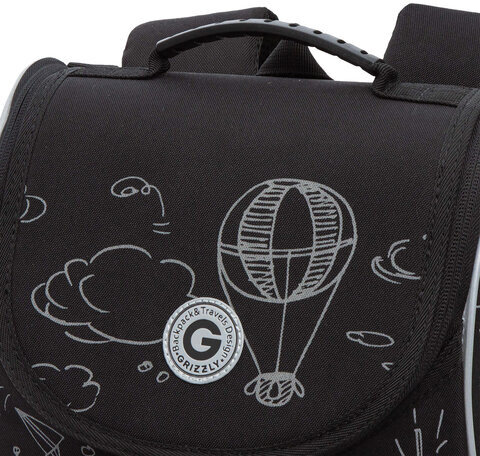 Ранец GRIZZLY анатомическая спинка, с мешком для обуви, для мальчиков, DINO RACE, 33х25х13 см, RAm-485-1/1