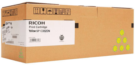 Тонер-картридж RICOH (407386) Ricoh SP C352DN, желтый, ресурс 7000 стр., оригинальный