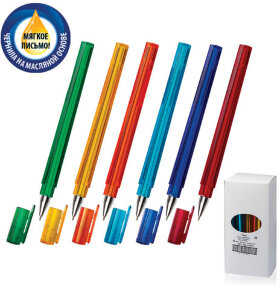 Ручка шариковая масляная СОЮЗ "Tetra", СИНЯЯ, корпус ассорти, игольчатый узел 0,7 мм, линия письма 0,3 мм, РШ 146-01