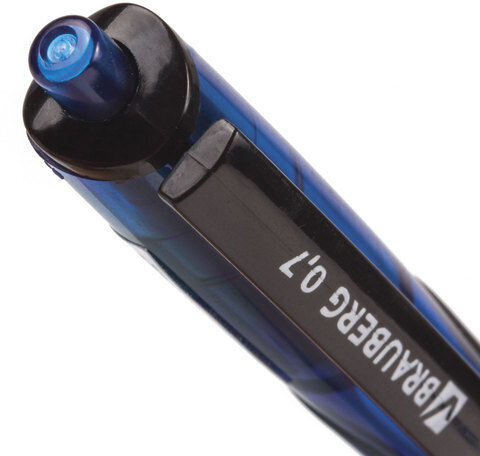 Ручка шариковая масляная автоматическая с грипом BRAUBERG "Phantom", СИНЯЯ, узел 0,7 мм, линия письма 0,35 мм, 142699