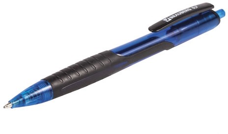 Ручка шариковая масляная автоматическая с грипом BRAUBERG "Phantom", СИНЯЯ, узел 0,7 мм, линия письма 0,35 мм, 142699