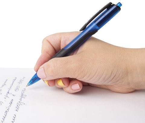 Ручка шариковая масляная автоматическая с грипом BRAUBERG "Phantom", СИНЯЯ, узел 0,7 мм, линия письма 0,35 мм, 142699