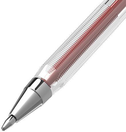 Ручка шариковая BRAUBERG "M-500 CLASSIC", КРАСНАЯ, корпус прозрачный, узел 0,7 мм, линия письма 0,35 мм, 143446