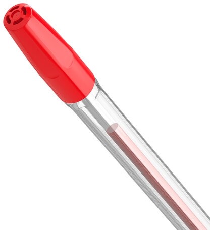 Ручка шариковая BRAUBERG "M-500 CLASSIC", КРАСНАЯ, корпус прозрачный, узел 0,7 мм, линия письма 0,35 мм, 143446