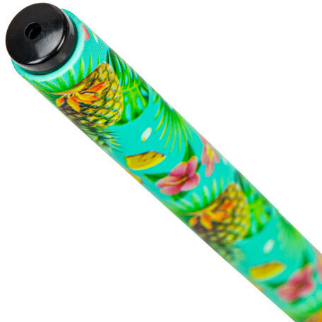 Ручка шариковая BRAUBERG SOFT TOUCH GRIP "PINEAPPLE", СИНЯЯ, мягкое покрытие, узел 0,7 мм, 143718