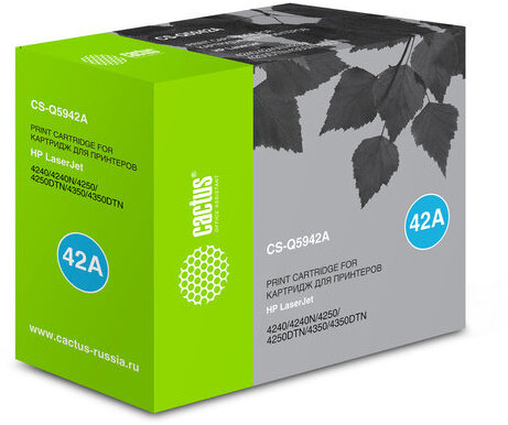 Картридж лазерный CACTUS (CS-Q5942А) для HP LaserJet 4250/4350, ресурс 10000 стр., CS-Q5942A