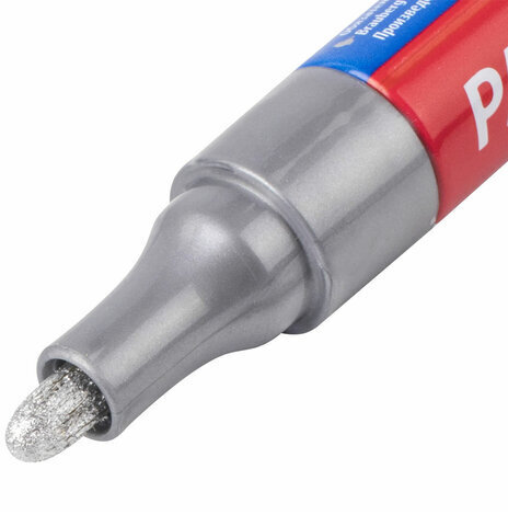 Маркер-краска лаковый EXTRA (paint marker) 4 мм, СЕРЕБРЯНЫЙ, УСИЛЕННАЯ НИТРО-ОСНОВА, BRAUBERG, 151982