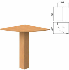 Стол приставной угловой &quot;Бюджет&quot;, 600х600х740 мм, груша ароза, 402664-336