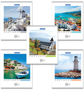 Тетрадь А5, 96 л., BRAUBERG, клетка, обложка картон, КАНИКУЛЫ, 401847