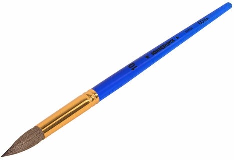 Кисть БЕЛКА, круглая, № 10, цветная ручка, ЮНЛАНДИЯ, 201059