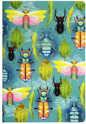 Тетрадь 40 л. в клетку обложка SoftTouch, бежевая бумага 70 г/м2, сшивка, А5 (147х210 мм), ЖУКИ, BRAUBERG, 403769