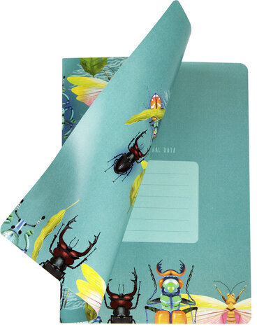 Тетрадь 40 л. в клетку обложка SoftTouch, бежевая бумага 70 г/м2, сшивка, А5 (147х210 мм), ЖУКИ, BRAUBERG, 403769