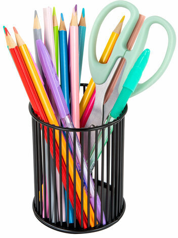 Органайзер стаканчик для косметики и мелочей MONTE VITA, металлический, 100х80 мм, черный, 272485