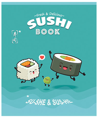 Тетрадь А5, 48 л., ПЗБМ, скоба, клетка, конгрев, выборочный TWIN лак, "Веселые Сушки" (5 видов), 028978