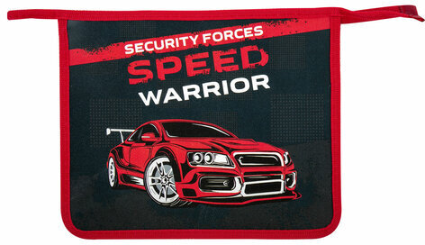 Папка для тетрадей ПИФАГОР А5, 1 отделение, пластик, на молнии, "Speed warrior", 271088