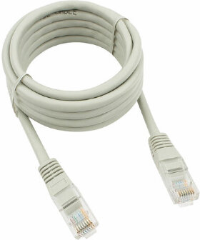 Кабель (патч-корд) UTP 5e категория, RJ-45, 2 м, CABLEXPERT, для подключения по локальной сети LAN, PP12-2M