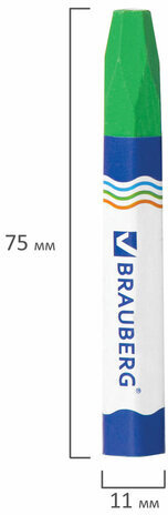 Восковые мелки утолщенные BRAUBERG, НАБОР 12 цветов, на масляной основе, яркие цвета, 222970