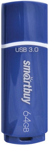 Флеш-диск 64 GB SMARTBUY Crown USB 3.0, синий, SB64GBCRW-Bl