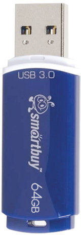 Флеш-диск 64 GB SMARTBUY Crown USB 3.0, синий, SB64GBCRW-Bl