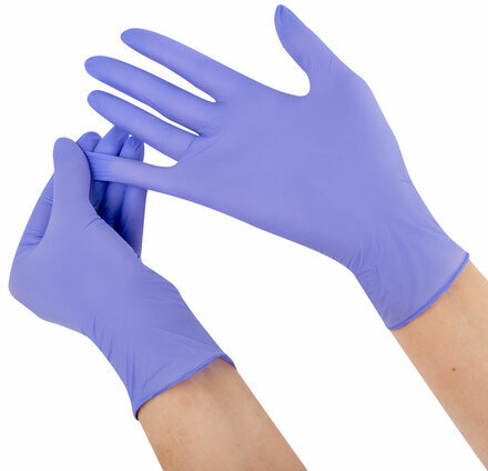 Перчатки нитриловые смотровые SFM Stable-Work, Германия, 50 пар (100 штук), размер S (малый)