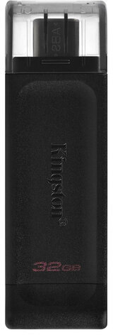 Флеш-диск 32GB KINGSTON DataTraveler 70, разъем Type-C 3.2, черный, DT70/32GB
