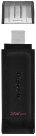 Флеш-диск 32GB KINGSTON DataTraveler 70, разъем Type-C 3.2, черный, DT70/32GB