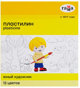 Пластилин ГАММА "Юный художник NEW", 12 цветов, 168 г, со стеком, 280045