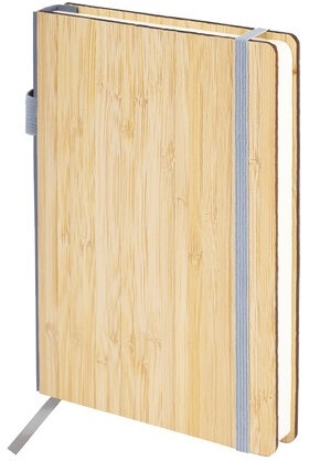 Ежедневник недатированный А5 145х213мм BRAUBERG "Bamboo", резинка, держатель, 160л, коричневый, 117137