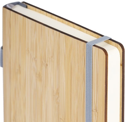 Ежедневник недатированный А5 145х213мм BRAUBERG "Bamboo", резинка, держатель, 160л, коричневый, 117137