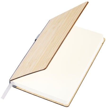 Ежедневник недатированный А5 145х213мм BRAUBERG "Bamboo", резинка, держатель, 160л, коричневый, 117137