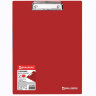 Доска-планшет BRAUBERG "Contract" сверхпрочная с прижимом А4 (313х225 мм), пластик, 1,5 мм, КРАСНАЯ, 228681