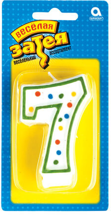 Праздничная свеча цифра &quot;7&quot; высотой 7,6 см