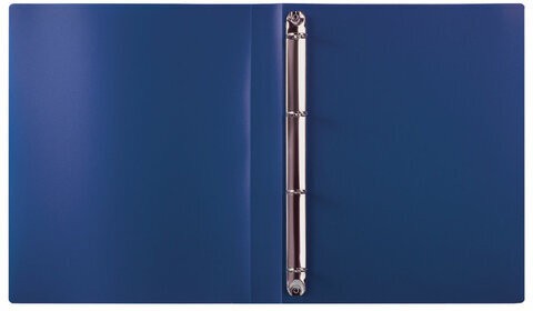 Папка на 4 кольцах STAFF, 30 мм, синяя, до 250 листов, 0,5 мм, 229218
