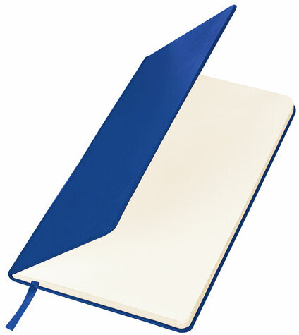 Блокнот А5 (148x218 мм), BRAUBERG "Metropolis", балакрон, 80 л., резинка, клетка, синий, 111582