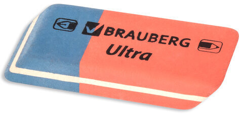 Ластики BRAUBERG "Ultra Mix" 9 шт., размер ластика 41х14х8 мм/29х18х8 мм, натуральный каучук, 229604