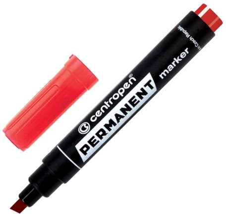 Маркер перманентный CENTROPEN 8576, КРАСНЫЙ, скошенный наконечник, 1-4,6 мм, 585760104