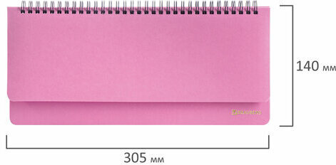 Планинг настольный недатированный (305x140 мм) BRAUBERG "Select", балакрон, 60 л., розовый, 111697