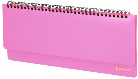 Планинг настольный недатированный (305x140 мм) BRAUBERG "Select", балакрон, 60 л., розовый, 111697