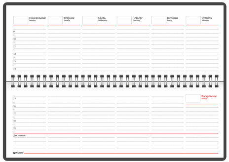 Планинг настольный недатированный (305x140 мм) BRAUBERG "Select", балакрон, 60 л., розовый, 111697