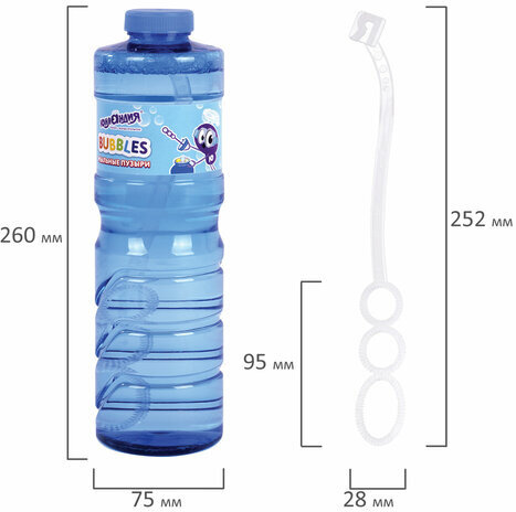 Мыльные пузыри, 1000 мл, ЮНЛАНДИЯ, 664486