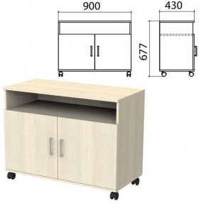 Тумба для оргтехники &quot;Канц&quot;, 900х430х620 мм, 2 двери, цвет дуб молочный (КОМПЛЕКТ)