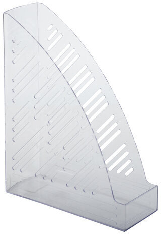 Лоток вертикальный для бумаг BRAUBERG "Standard+", 250х90х300 мм, прозрачный, 237227