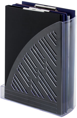 Лоток вертикальный для бумаг BRAUBERG "Standard+", 250х90х300 мм, прозрачный, 237227