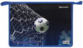 Папка для труда BRAUBERG А4, 2 отделения, молния сверху, органайзер, &quot;Goal&quot;, 270154