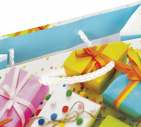 Пакет подарочный 17,8x9,8x22,9 см, ЗОЛОТАЯ СКАЗКА "Яркие подарки", ламинированный, 606591