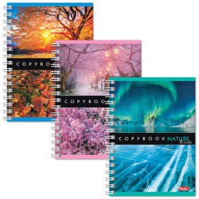 Блокнот МАЛЫЙ ФОРМАТ (105х145 мм) А6, 140 л., гребень, обложка мелованный картон, HATBER, &quot;Пейзажи&quot;, 140ЗК6B1гр, Z021941