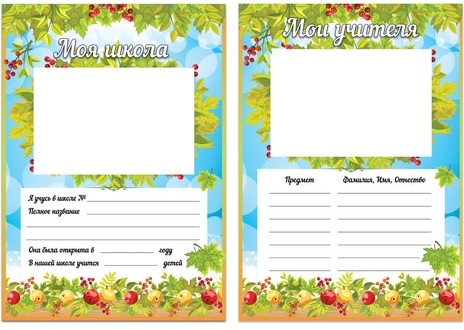 Листы-вкладыши для портфолио школьника, 14 разделов, 16 листов, "Окружающий мир", BRAUBERG, 126896