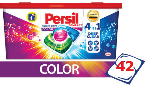 Средство для стирки в капсулах 42 шт. PERSIL (Персил) Power caps Color, для цветного белья, 2485888